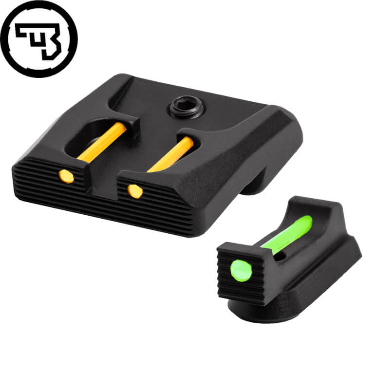 CZ P-07, CZ P-09 kiinteä rautähtäinsetti kuituoptiikalla | tyyppi B