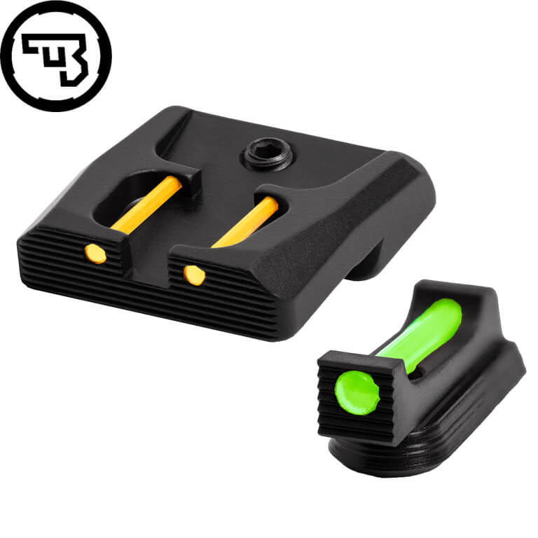 CZ P-07, CZ P-09 kiinteä rautähtäinsetti kuituoptiikalla | tyyppi B