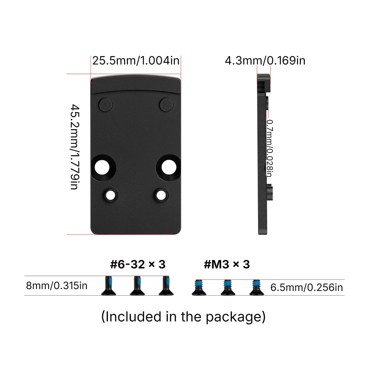 Footprint adapteri | Trijicon RMR:stä Shield RMSc & K-series footprintiin