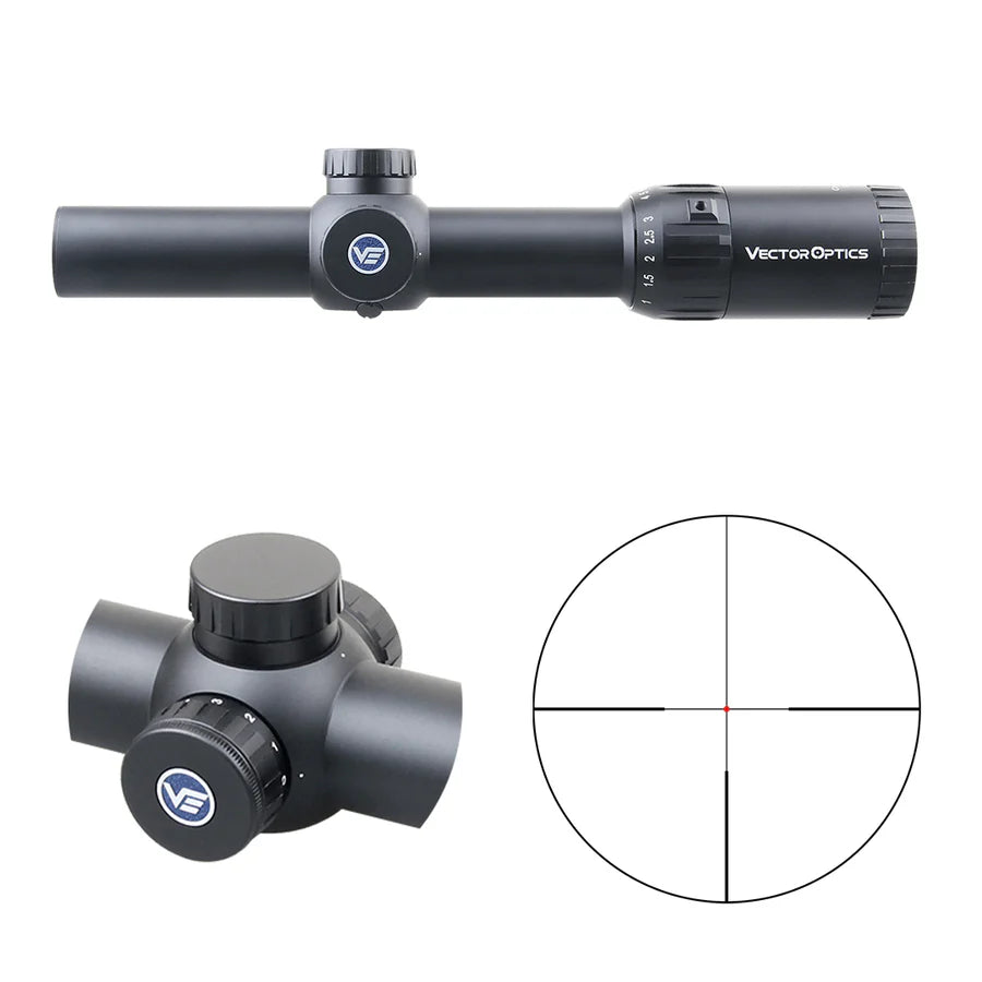Vector Optics Constantine 1-10x24 Fiber Center Dot kiikaritähtäin