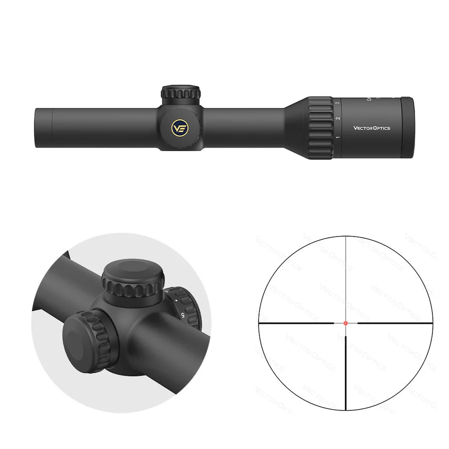 Vector Optics Continental x6 1-6x24 Fiber kiväärikaukoputki