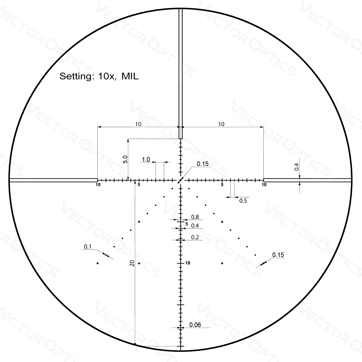 Vector Optics Veyron 10x44 SFP kompakti kiikaritähtäin Vector Optics