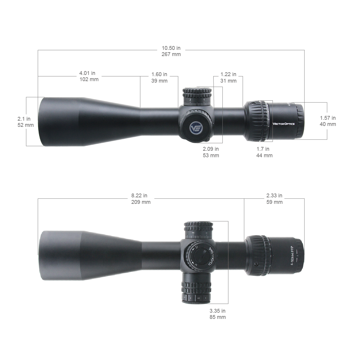 Vector Optics Veyron 4-16x44 IR First Focal Plane valaistu kiikaritähtäin Vector Optics