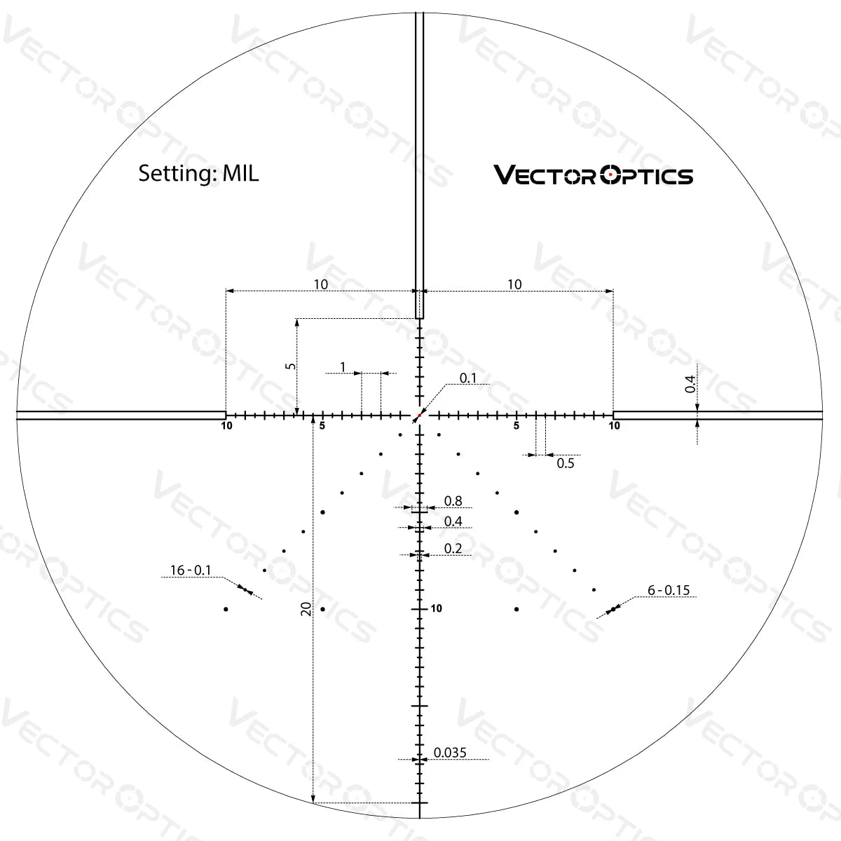 Vector Optics Veyron 6-24x44 IR First Focal Plane valaistu kivääritähtäin Vector Optics