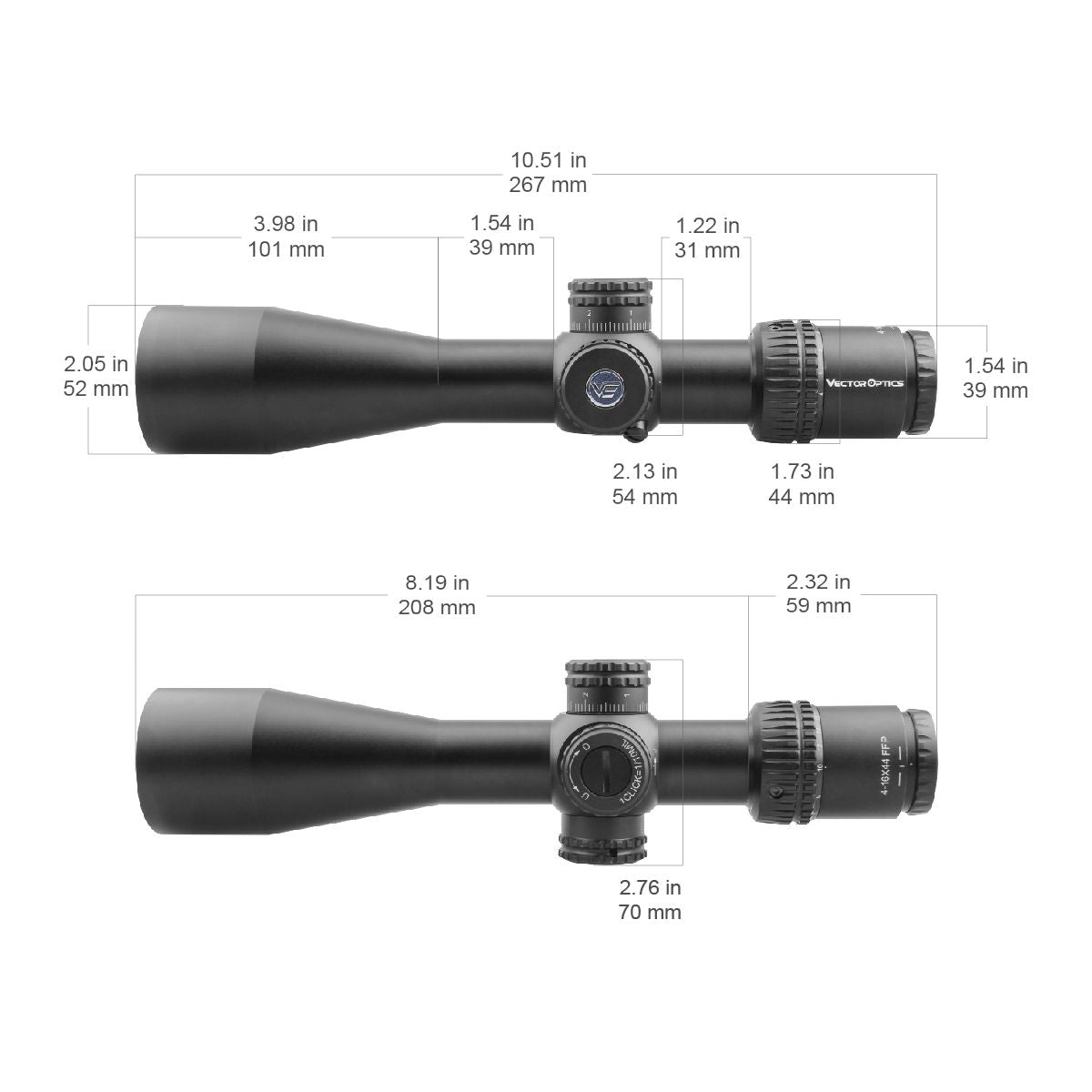 Vector Optics Veyron 4-16x44 FFP kivääritähtäin Vector Optics
