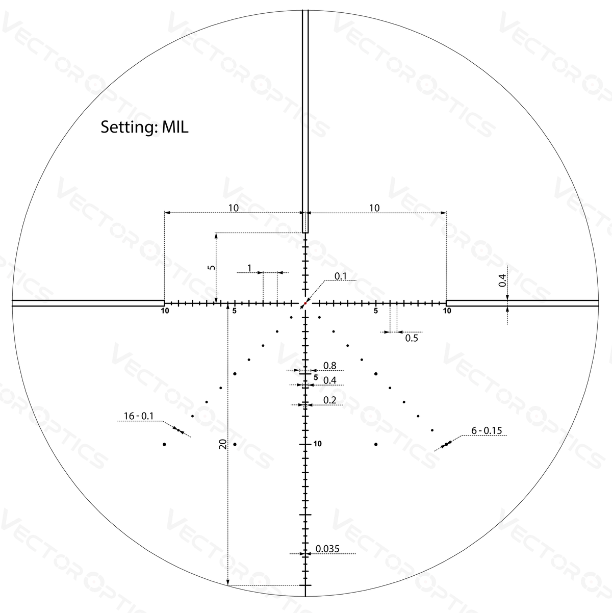 Vector Optics Veyron 4-16x44 IR First Focal Plane valaistu kiikaritähtäin Vector Optics