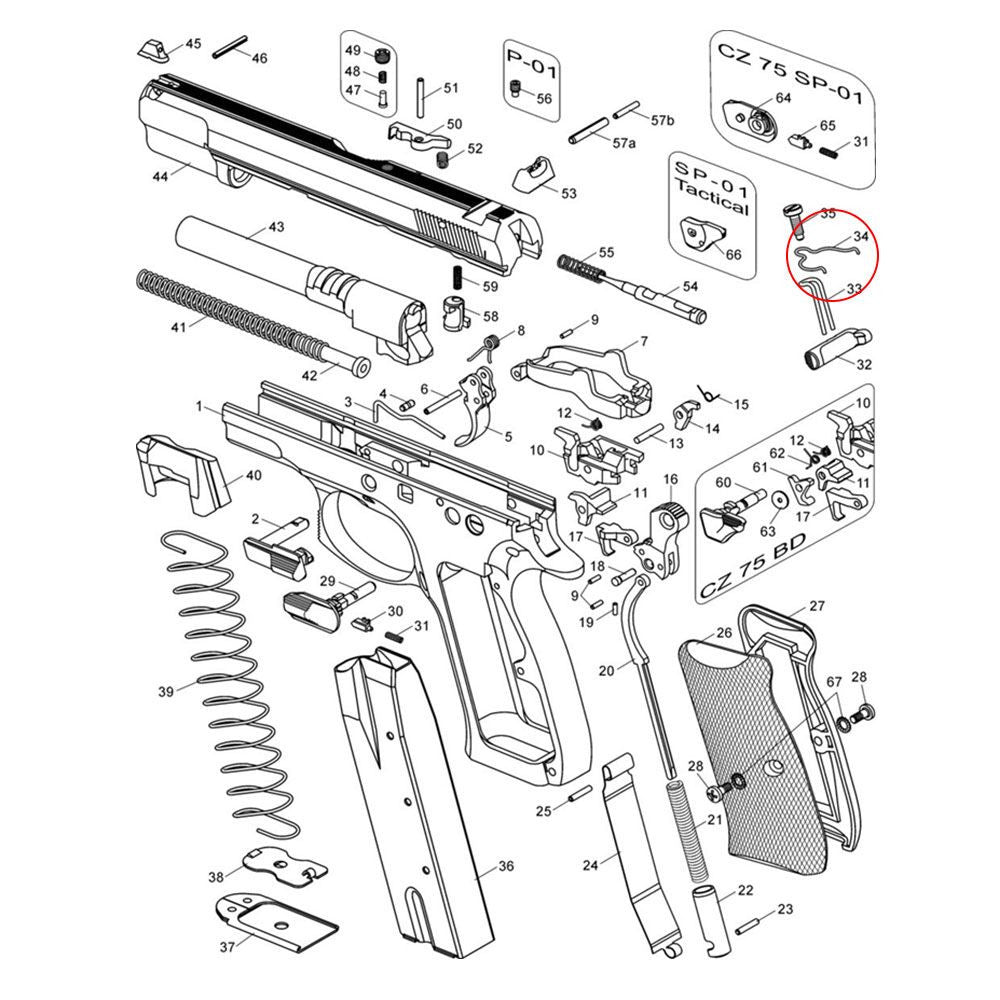 CZ Shadow 2 CZ TS 2 CZ 75B & SP-01 kilpailuliipaisintangon jousi | -15% teho