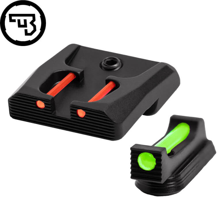 CZ P-07, CZ P-09 kiinteä rautähtäinsetti kuituoptiikalla | tyyppi B