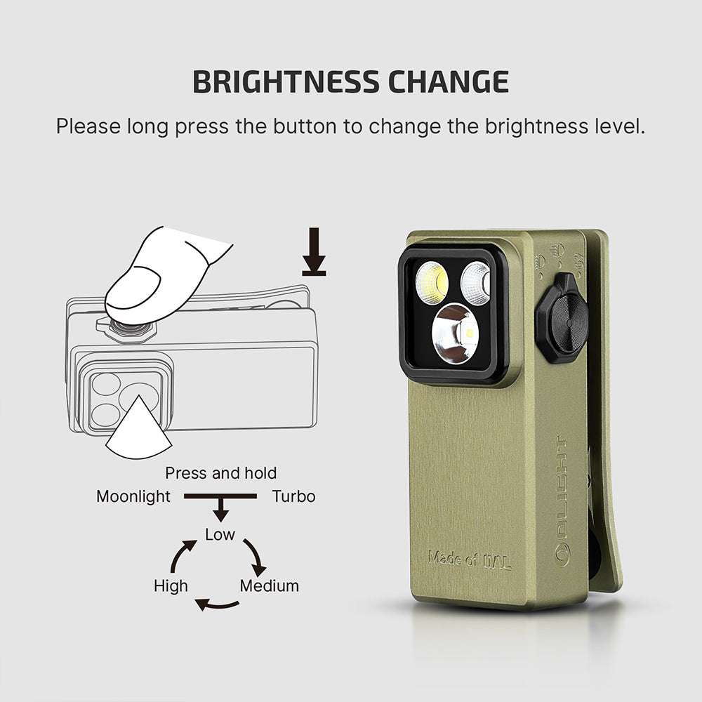 Olight Oclip Ultra | 3-in-1 klipsikiinnitteinen EDC-valaisin | 530 lm