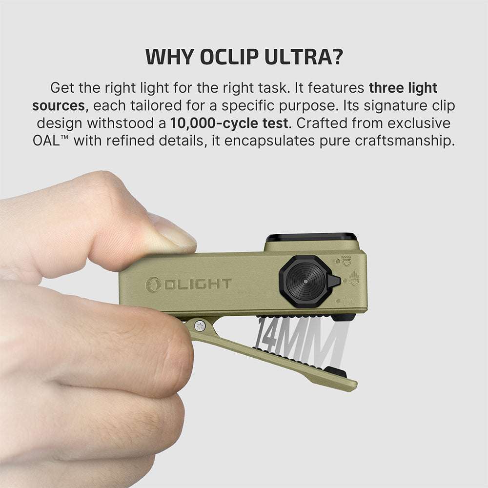 Olight Oclip Ultra | 3-in-1 klipsikiinnitteinen EDC-valaisin | 530 lm
