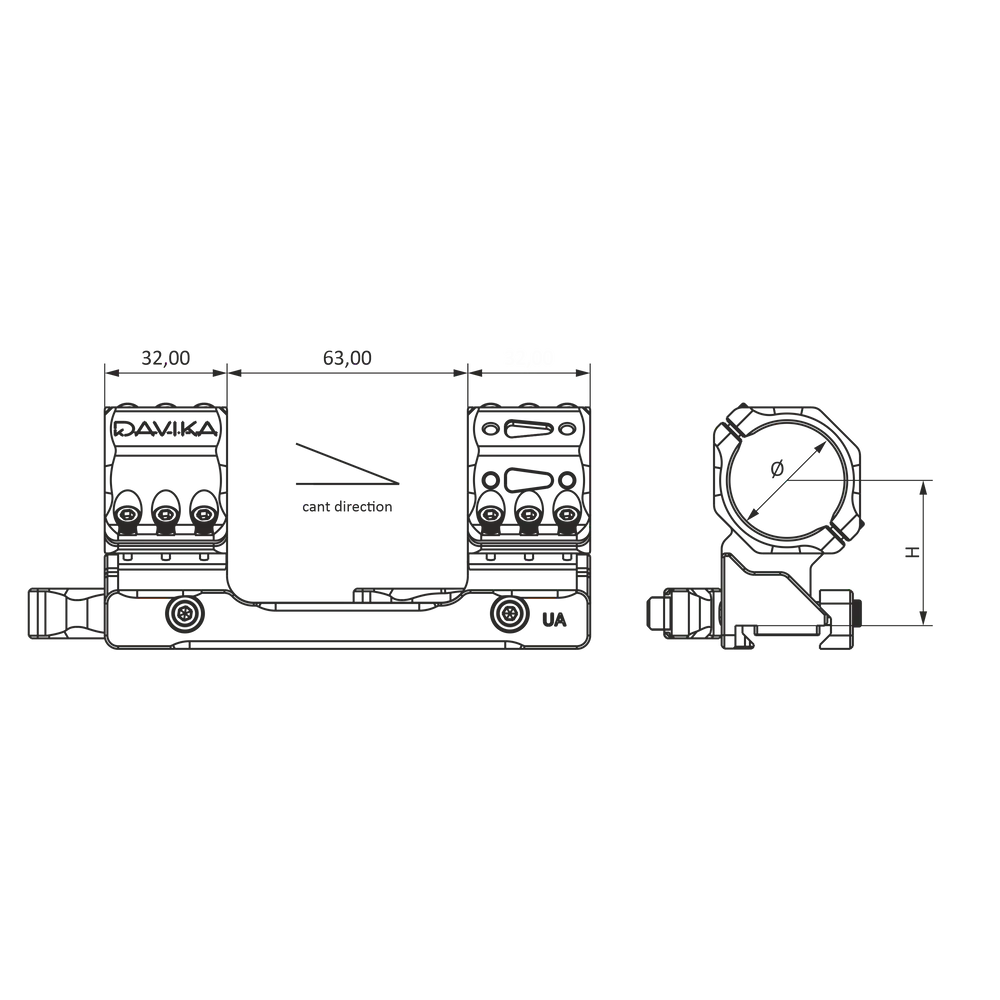30 mm kiikarin jalusta | Picatinny QD Ergo -jalusta