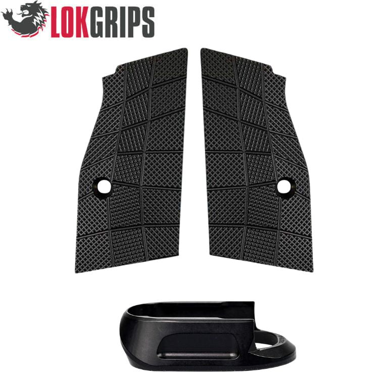 CZ Shadow 2 Compact & Carry lyhyet alumiiniset kahvapaneelit & alumiininen lippaskaivo | Gridlok_musta