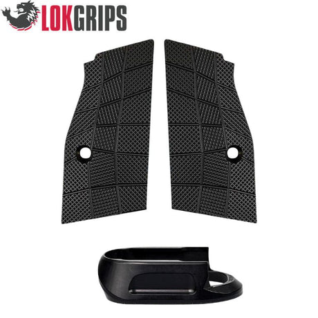 CZ Shadow 2 Compact & Carry lyhyet alumiiniset kahvapaneelit & alumiininen lippaskaivo | Gridlok_musta