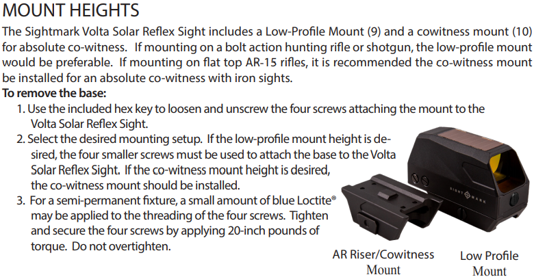 Sightmark Volta Solar punapistetähtäin