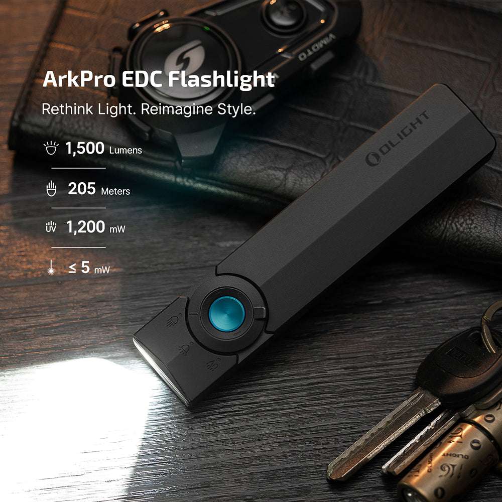Olight ArkPro | litteä 4-in-1 EDC valaisin | 1.500 lm