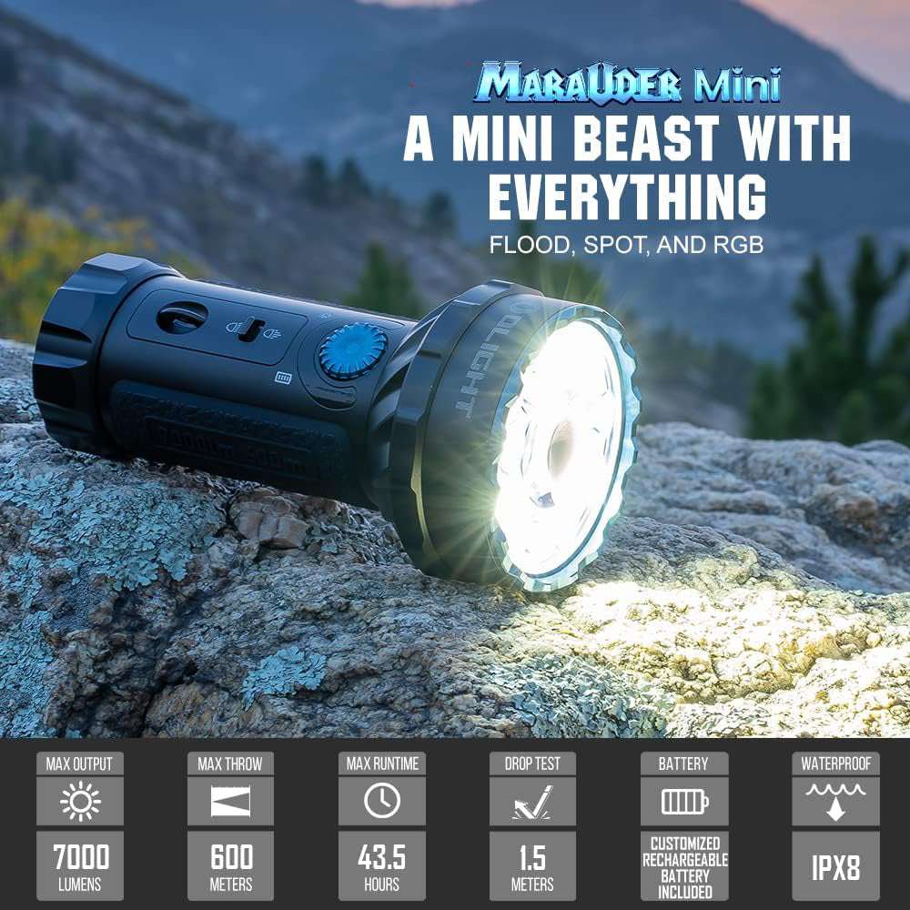Olight Marauder Mini | monivärinen ladattava valaisin | 7.000 lm