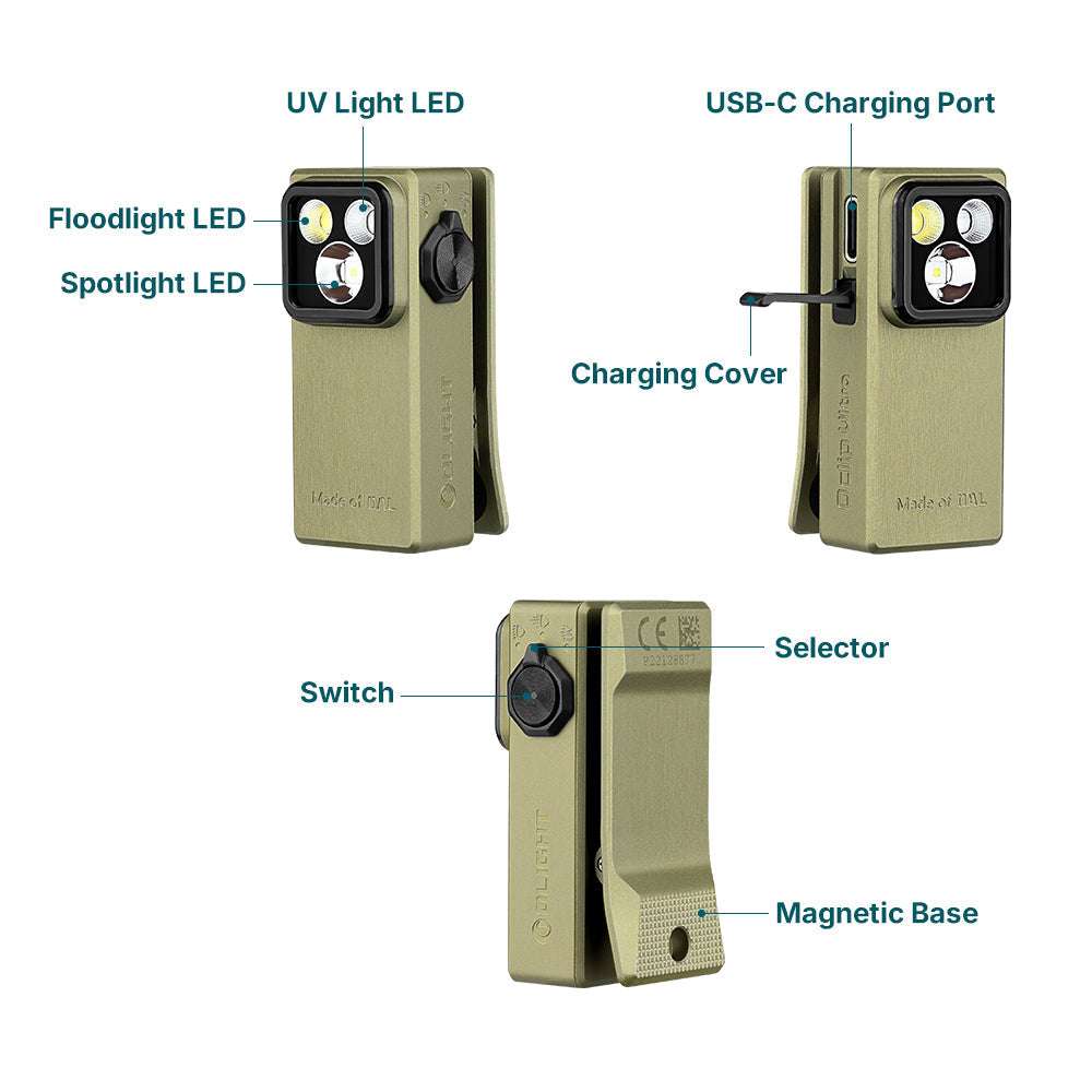 Olight Oclip Ultra | 3-in-1 klipsikiinnitteinen EDC-valaisin | 530 lm