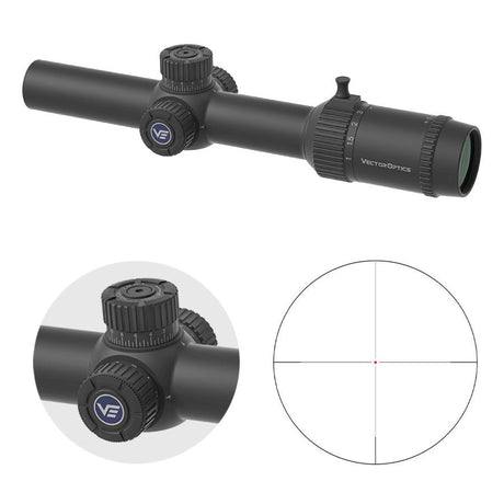 Vector Optics Forester 1-8x24 Fiber SFP kiväärin kiikaritähtäin